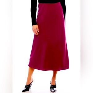 Karen Kane burgundy wine  bias cut midi skirt. Elastic waistband.Size Medium NWT